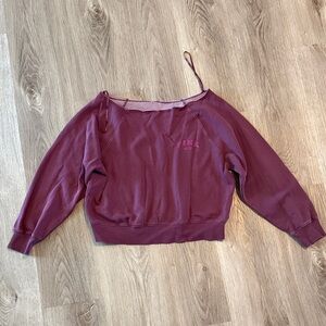 PINK Victoria's Secret Maroon Off-Shoulder Sweatshirt